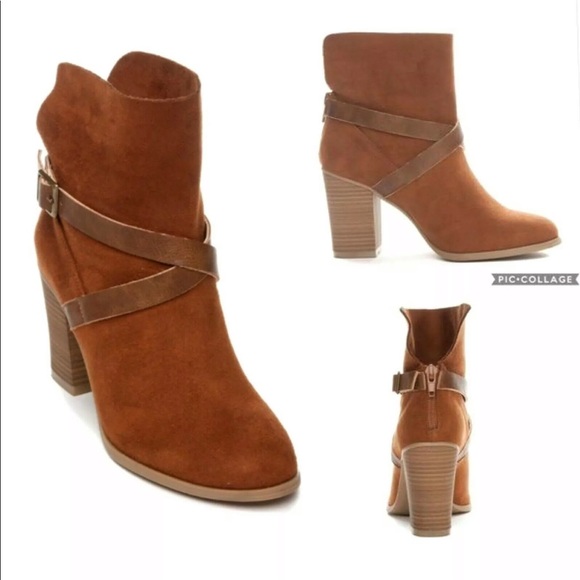 ❌ SOLD ❌New Directions Jorie Cognac Suede Ankle Booties 8 - Picture 2 of 8